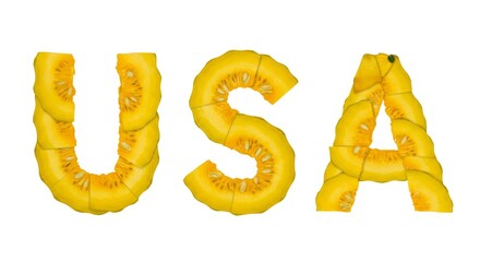 USA Squash Harvest - Autumn harvest, American pride, healthy eating, vibrant colors, squash slices