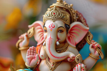 Fototapeta premium a colorful statue of the god ganesha