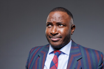 Confident Successful African Businessman in Suit, Professional Leadership and Modern Corporate...