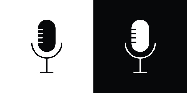 Voice recognition icon vector glyph pack. Black silhouette icons.