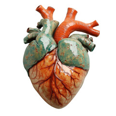 Artistic heart sculpture gallery contemporary emotion isolated on transparent background