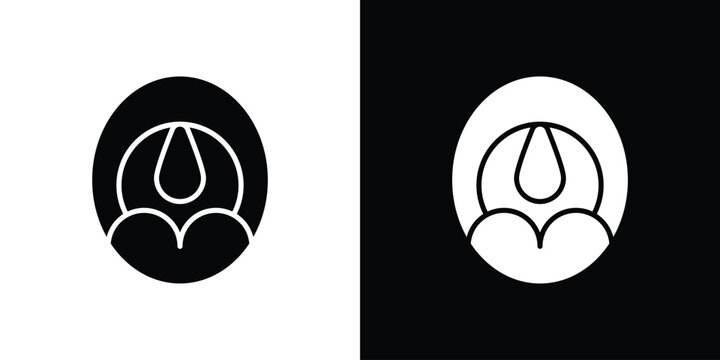 Tonsillitis icon vector glyph pack. Black silhouette icons.