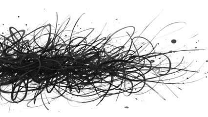 Abstract tangled lines, isolated on white background