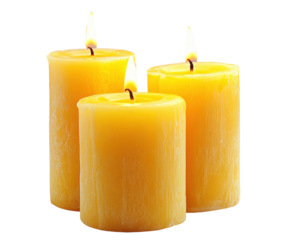 Candle lighting ceremony at home warm atmosphere decorative candles isolated on transparent background