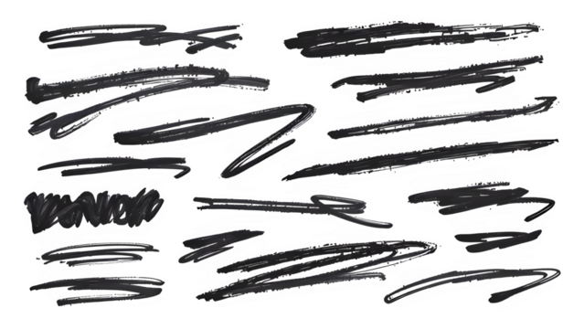 Abstract Brush Strokes, isolated on white background