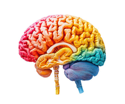 Exploring colorful brain functions and structures science lab infographic isolated on transparent background