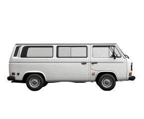 Adventure van journey urban vehicle side view travel concept isolated on transparent background