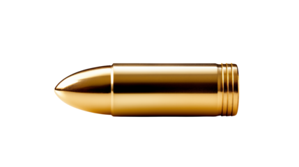Gleaming golden bullet shines against the black background, a powerful symbol of strength and precision.