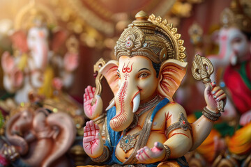 Fototapeta premium a colorful statue of the god ganesha