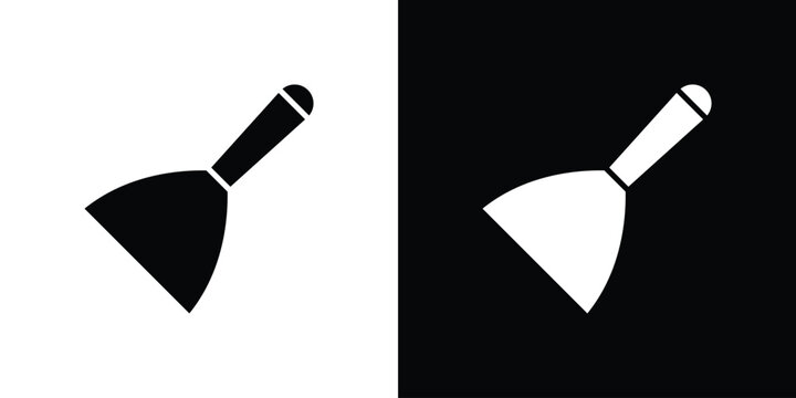 Putty knife icon vector glyph pack. Black silhouette icons.