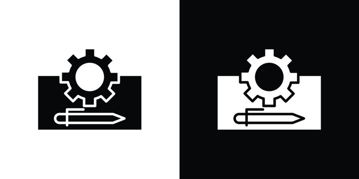 Prototyping icon vector glyph pack. Black silhouette icons.