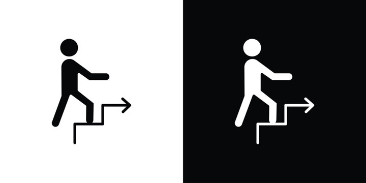 People Climbing icon vector glyph pack. Black silhouette icons.