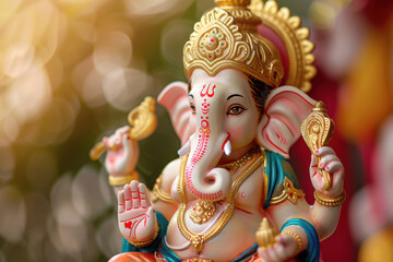 Fototapeta premium a colorful statue of the god ganesha