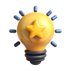 Yellow Lightbulb Idea 2025 Creative 3D Design