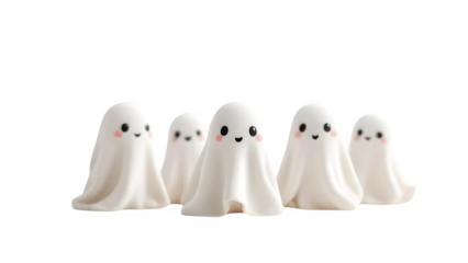 Cute Ghost Marshmallows, isolated on white background