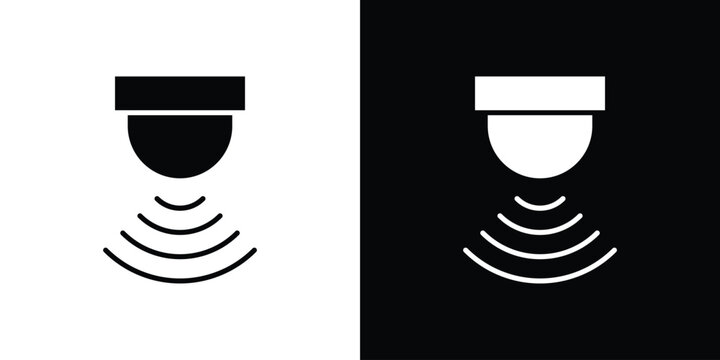 Motion sensor icon vector glyph pack. Black silhouette icons.