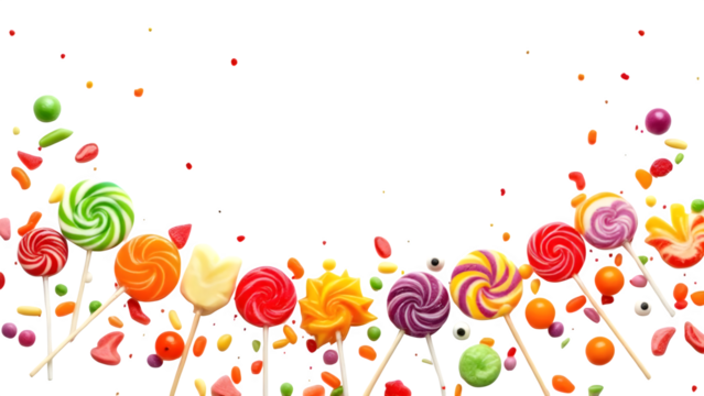 Colorful Candy Assortment, isolated on white background - Powered by Adobe