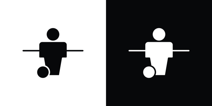 Foosball icon vector glyph pack. Black silhouette icons.