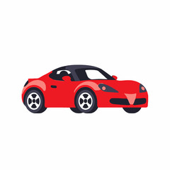 Fototapeta premium Red Sports Car Cartoon Illustration-Sleek Design-Automotive Art-Vector Graphic-Modern Vehicle-Transportation Image-Stylish Car-Auto Icon-Luxury Car Concept-Speed and Performance