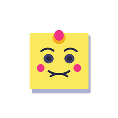 Yellow Sticky Note with a Confused Emoji Face- Reminders and Organization- Fun Office and School Supplies- Digital Planning and Note-Taking Graphics