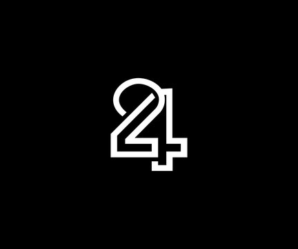 letter 24 twenty four modern logo