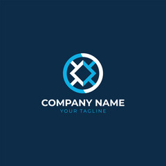 Circle and Square Geometric Shape Icon Modern Logo Design