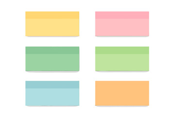 Colorful Sticky Notes Collection, Isolated Blank Post-It Paper Strips, Assorted Pastel Memo Pads, Office Stationery Set, Realistic Shadows, Organization, Reminder, School, Workspace