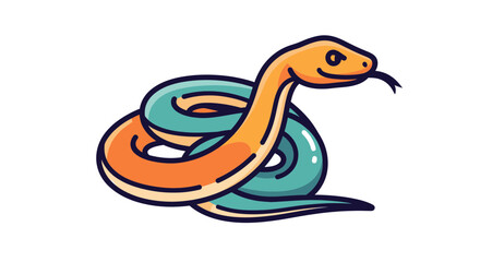 Obraz premium Dynamic Illustration of a Colorful Snake in Motion, Digital Art, Vibrant Background, Creative Style