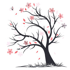 abstract tree with hearts