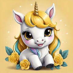 Cute baby unicorn