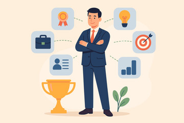 Competence, skills for work responsibility. Professional work experience, capability. Qualification for job and career development concept. Metaphor for business success.