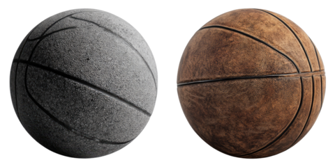Set of basketball isolated on transparent background