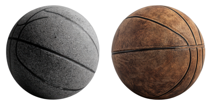 Set of basketball isolated on transparent background