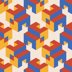 Trendy minimalist seamless pattern with abstract creative geometric composition