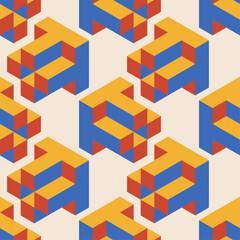 Obraz premium Trendy minimalist seamless pattern with abstract creative geometric composition