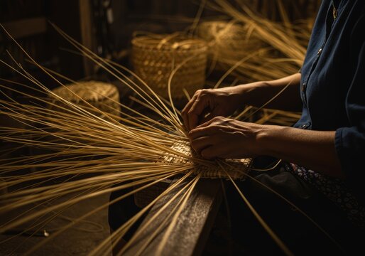 Skilled Hands Weaving Traditional Baskets A Timeless Craft