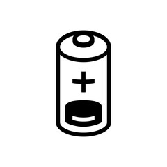 Obraz premium Battery icon design showing energy source with positive terminal symbol for logos, infographics and technology related materials.