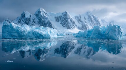 Obraz premium Cinematic High-Resolution Photo of Massive Blue Iceberg