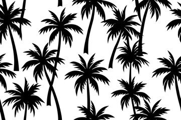 Vector art of silhouette palm trees 
