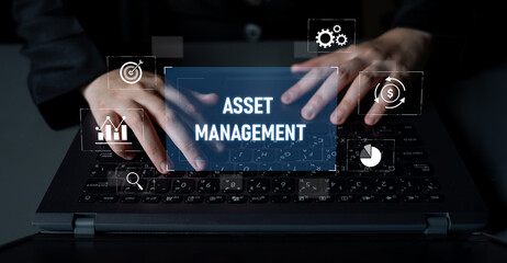 Asset management system showing investment planning, financial goal tracking, ROI analysis, and...