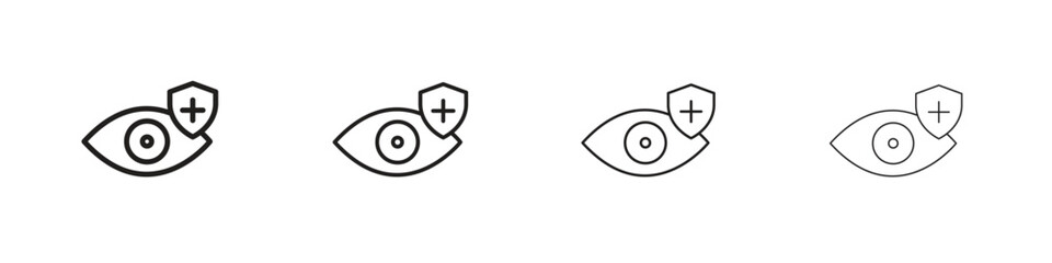 Vision insurance icons in minimalistic thin line strokes designs © Xevier
