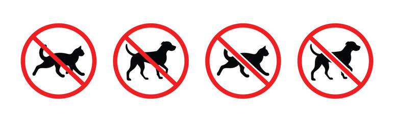 No Pets Allowed Sign Icon. No pets allowed sign no cat and dog in this area
