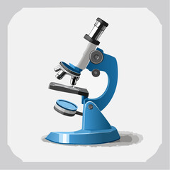 Detailed Vector Illustration of a Modern Laboratory Microscope
