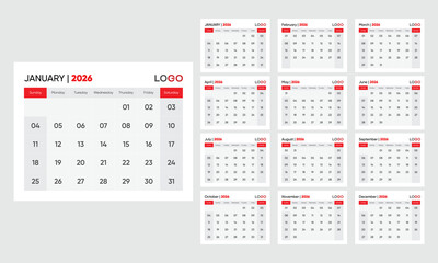 desk calendar, calendar 2026. 2026 calendar template. minimal calendar design 2026