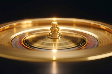 Close-Up of Spinning Roulette Wheel with Golden Details and Colorful Bet Layout in a Casino Setting
