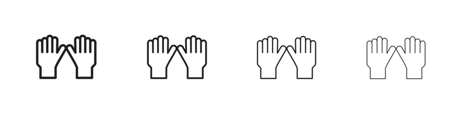 Obraz premium Gloves icons in minimalistic thin line strokes designs