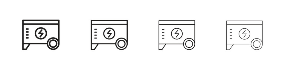 Generator icons in minimalistic thin line strokes designs