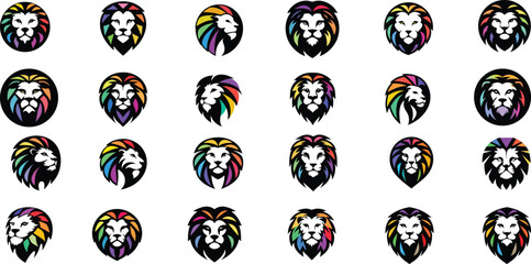 Lion colorful vector icon