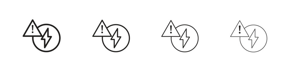 Electric Problem icons in minimalistic thin line strokes designs