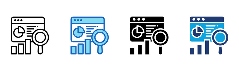 Website Analytics icon Multi Style Vector Illustration